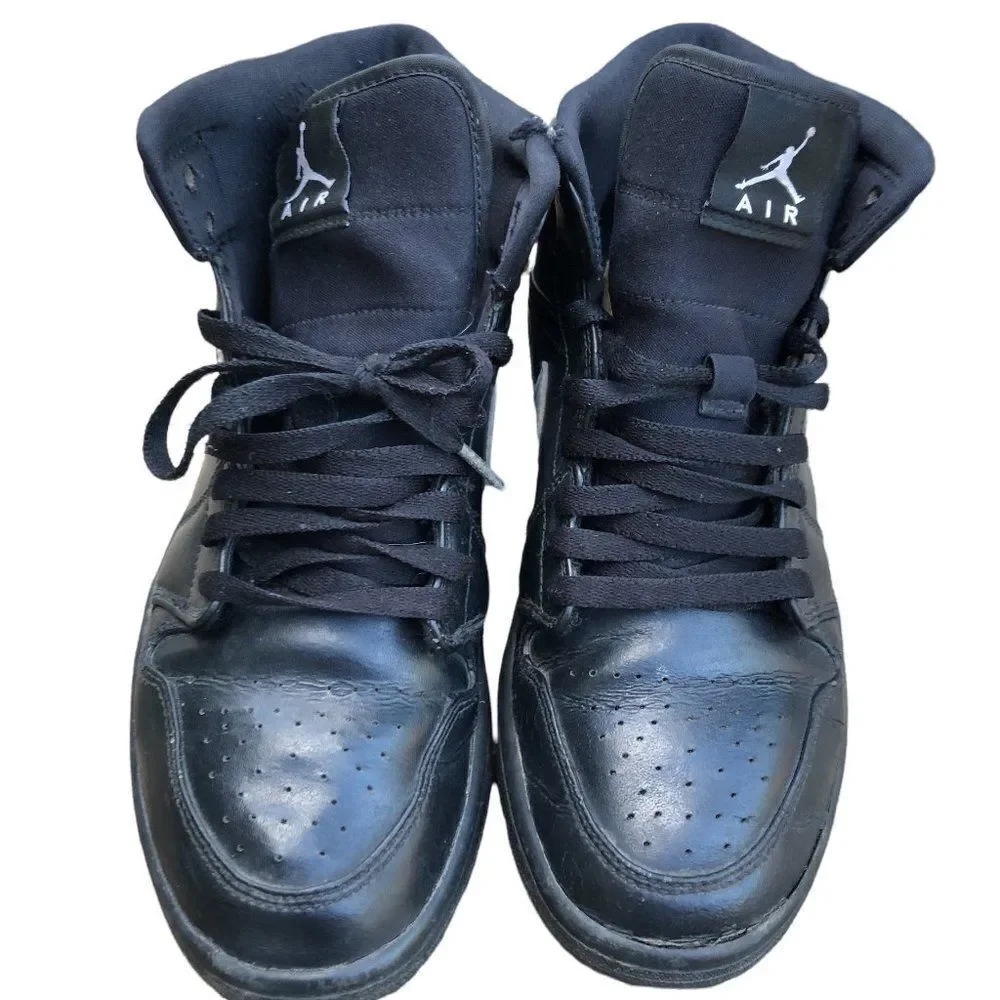 NIKE Air Jordan 1 Mid 'Speckle' Size 8.5 Black - Picture 2 of 16